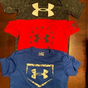 3 YXL UA t-shirts